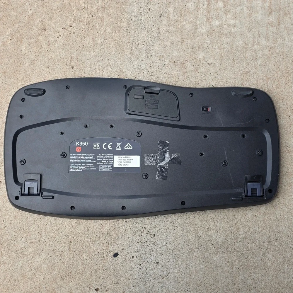 Logitech K350 Wireless Wave Keyboard Ergonomi K350 Y-R0053 Tested No Dongle